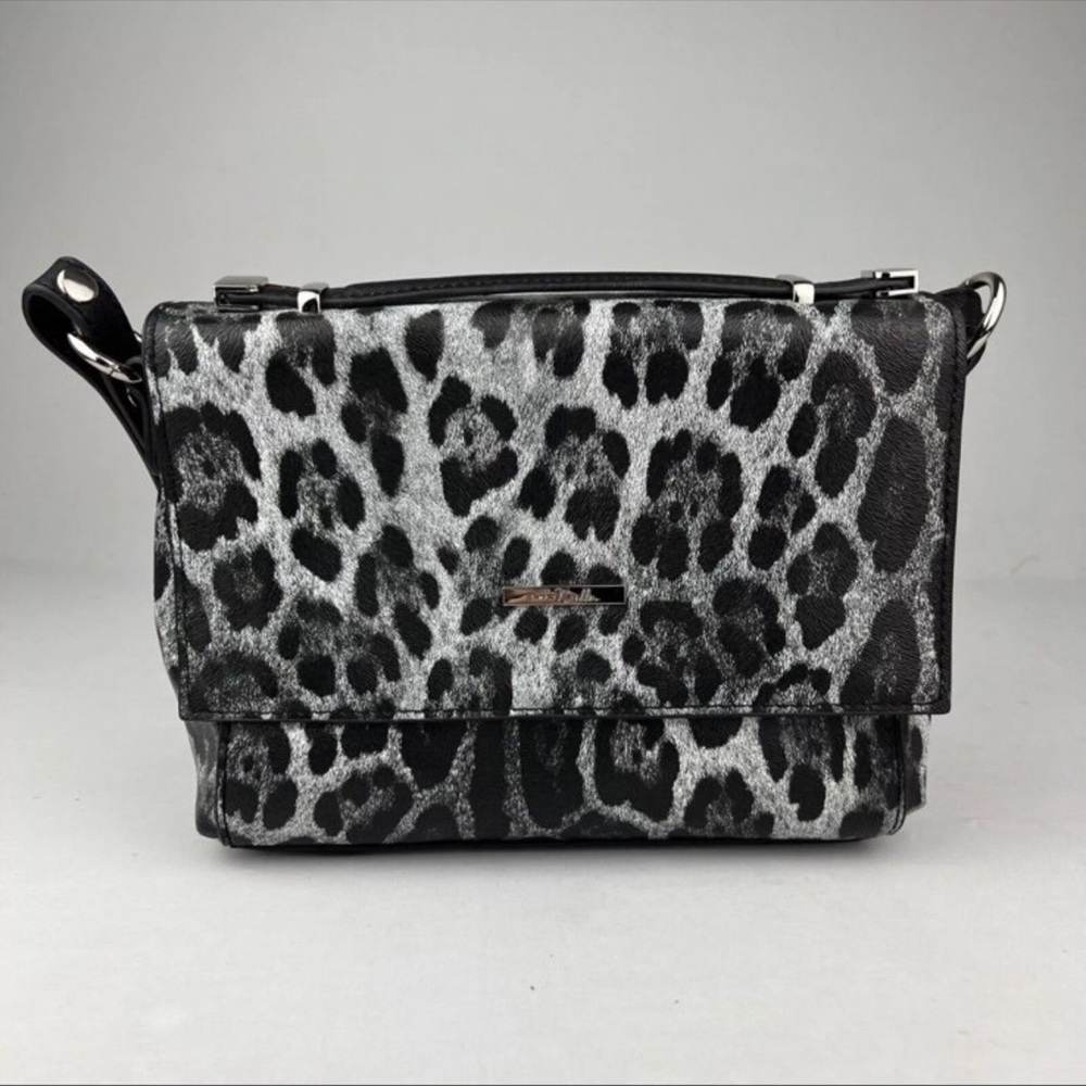 Source Unknown Black and Gray Leopard Crossbody Bag